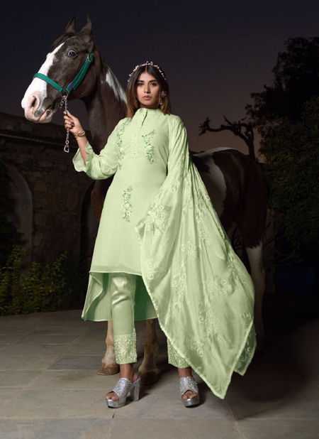 Laiba The Designer Studio Am 123 Georgette Designer Ready Made Suit Collection Catalog